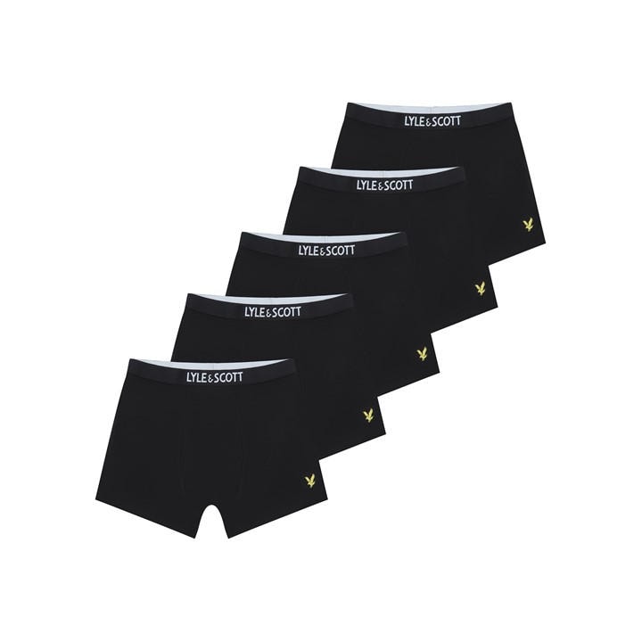 Lyle And Scott Boys Black Ls Underwear 5-Pack in Size 11 - 12 Years, Sports Direct