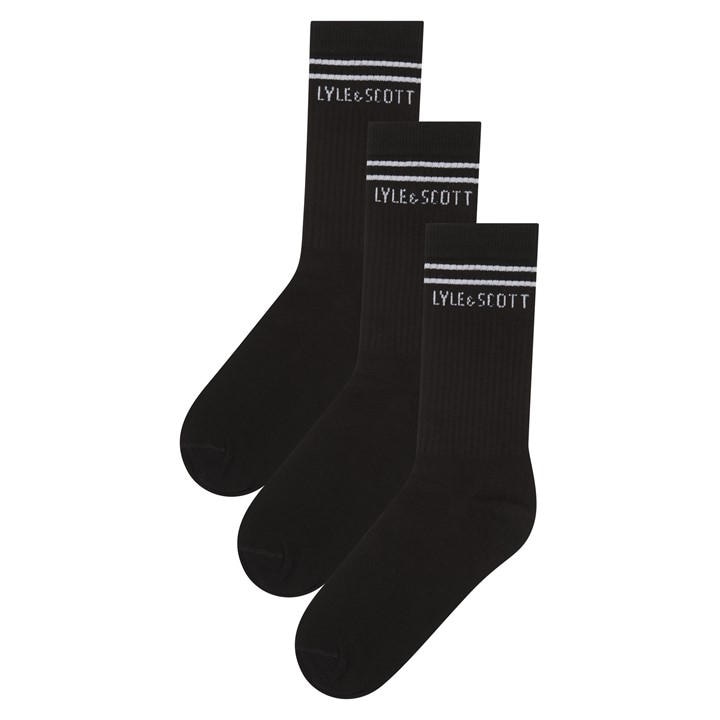 Lyle And Scott Boys Black Kids' Crew Socks in Size 3-5/S, Sports Direct