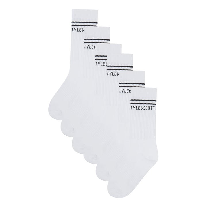 Lyle And Scott Boys White Kids' Crew Socks in Size 6-9/M, Sports Direct