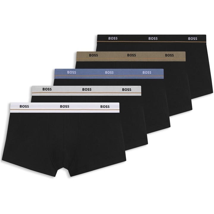 Boss Men's Black Bodywear 5 Pack Boxer Trunks With Logo Detail in Size 2XL, Sports Direct