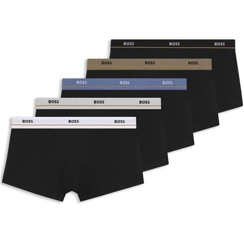 Boss - Mens BOSS Bodywear 5 Pack Boxer Trunks with Logo Detail