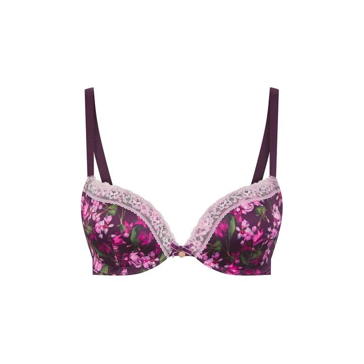 Ted Baker Women's Black Bak Diam Push Up Plunge Bra in Size 32DD, Sports Direct