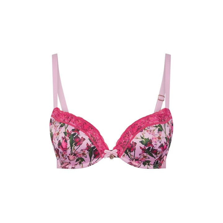 Ted Baker Women's Pink Bak Diam Push Up Plunge Bra in Size 32DD, Sports Direct