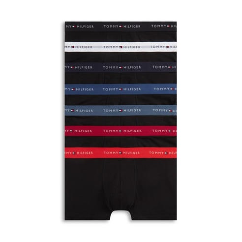 Tommy Hilfiger - Mens 7-Pack Signature Repeat Logo Waistband Trunks