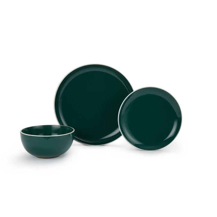 Waterside  Green 12Pc Emerald Dinner Set, Sports Direct