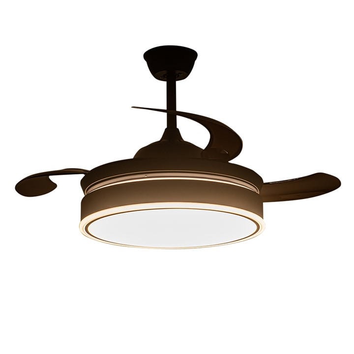 Kabinet Uk  Brown, Black Modern Round Ceiling Fan With Light & Remote, Sports Direct
