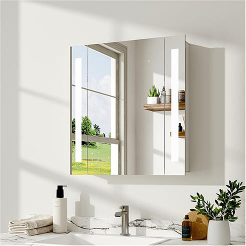 Kabinet UK - Modern Rectangle Wall LED Mirror Cabinet
