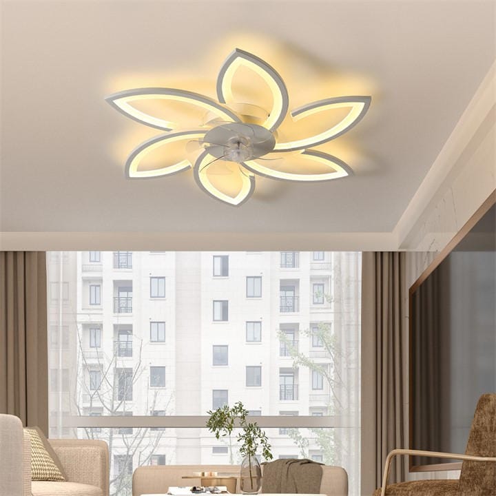 Kabinet Uk  White Modern Flower Shape Ceiling Fan With Light, Sports Direct