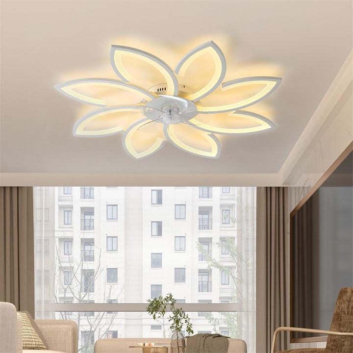 Kabinet Uk  White Modern Flower Shape Ceiling Fan With Light, Sports Direct