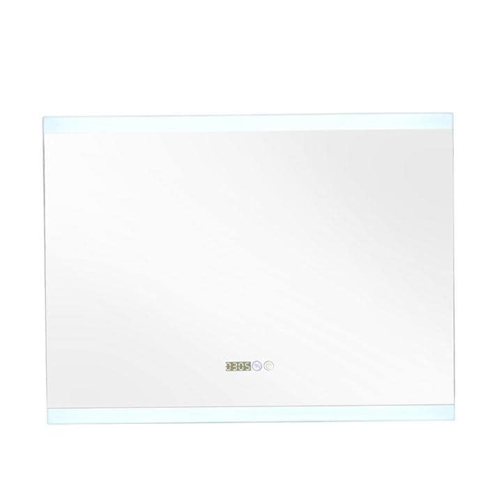 Kabinet Uk  White Rectangular Anti-Fog Led Vanity Mirror With Clock, Sports Direct