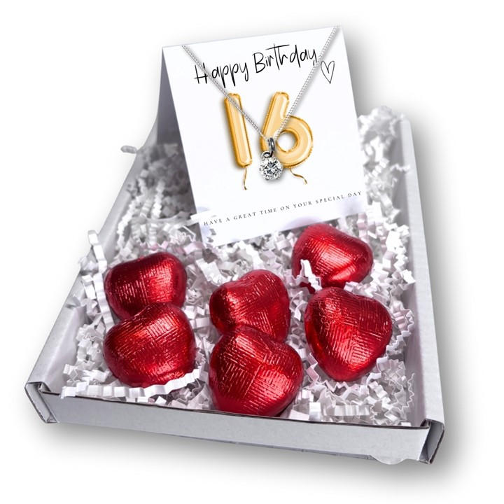 hearts  Women's  16Th Bday  Hamper - Necklace 6340-Cd-Nk, Football by Aye Do Gifts in Size Mini Gift, Sports Direct