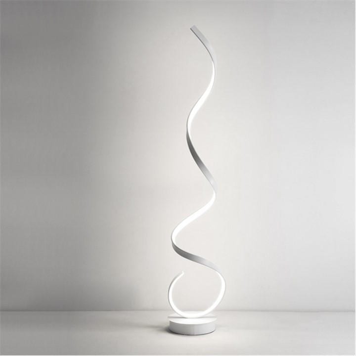 Kabinet Uk  White Modern Led Spiral Floor Lamp For Living Room, Sports Direct