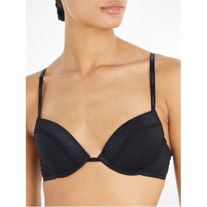 Calvin Klein Women's Black Flirty Plunge Bra in Size 30DD, Sports Direct