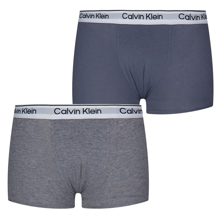 Calvin Klein Boys Grey 2 Pack Boxer Shorts in Size S Boys, Sports Direct