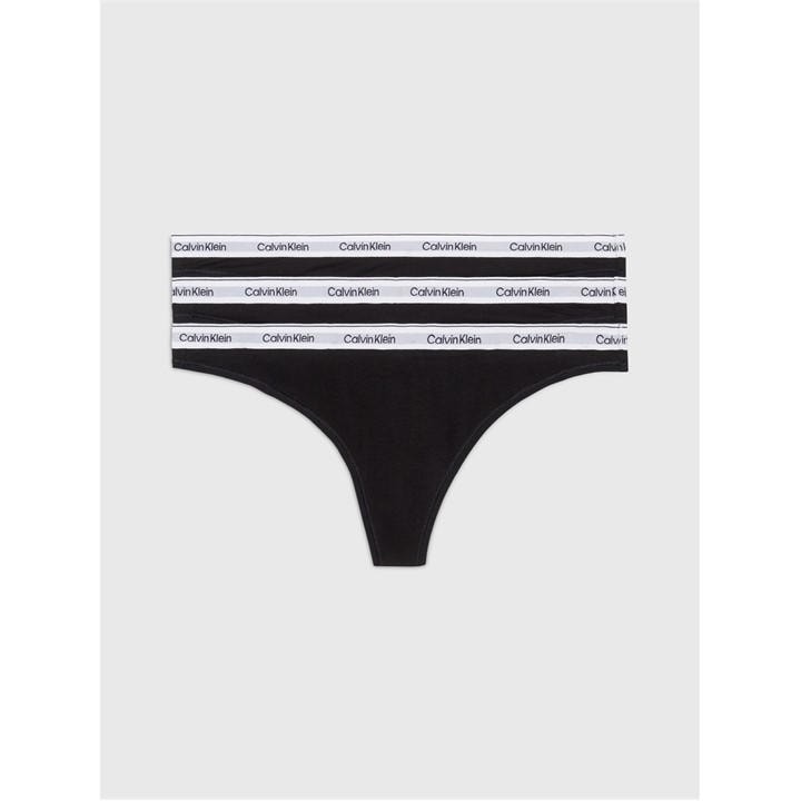 Calvin Klein Women's Black 3 Pack Thongs in Size 16, Sports Direct