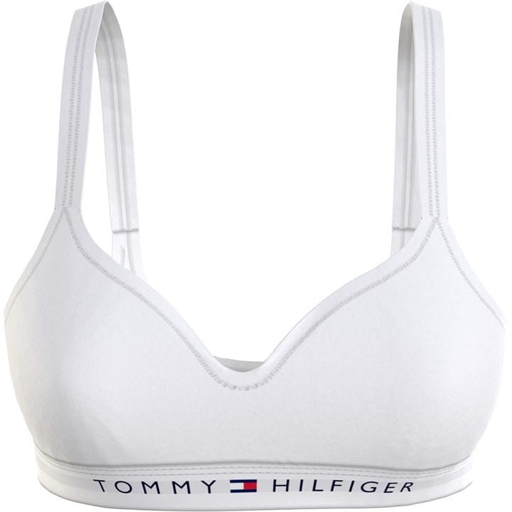Tommy Hilfiger Women's White Original V Neck Bralette in Size 8, Sports Direct