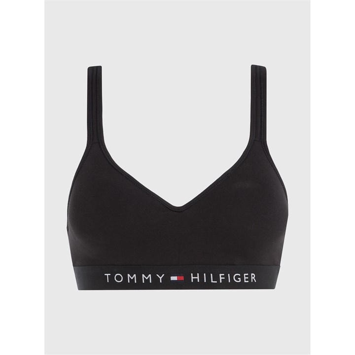 Tommy Hilfiger Women's Black Original V Neck Bralette in Size 16, Sports Direct