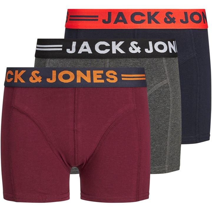 Jack And Jones Boys Red 3 Pack Lichfield Trunks Junior S Boys