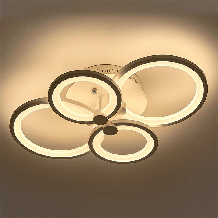 Kabinet Uk  White Modern Circular Led Semi-Flush Ceiling Light, Sports Direct