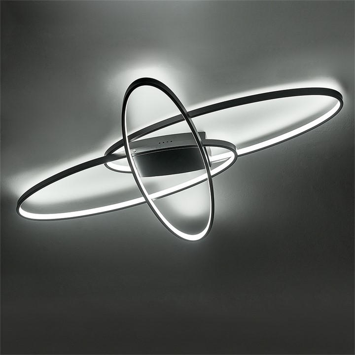 Kabinet Uk  Black Minimalistic Oval Led Semi-Flush Ceiling Light, Sports Direct