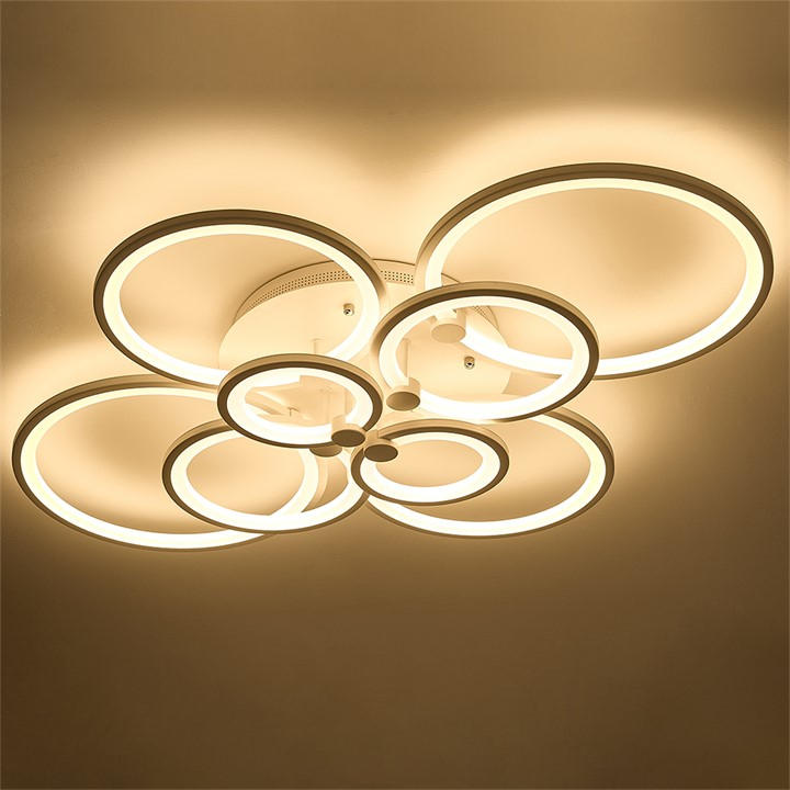 Kabinet Uk  White Modern Circular Led Semi-Flush Ceiling Light, Sports Direct