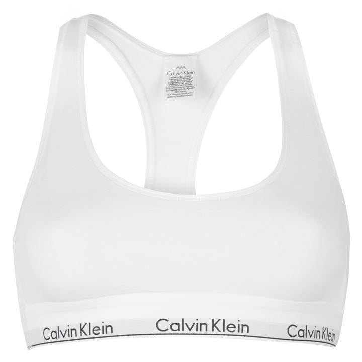 Calvin Klein Women's White Modern Cotton Logo Bralette in Size 16, Sports Direct