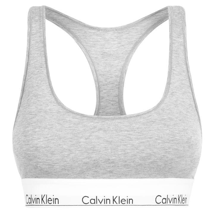 Calvin Klein Women's Grey Modern Cotton Logo Bralette in Size L, Sports Direct