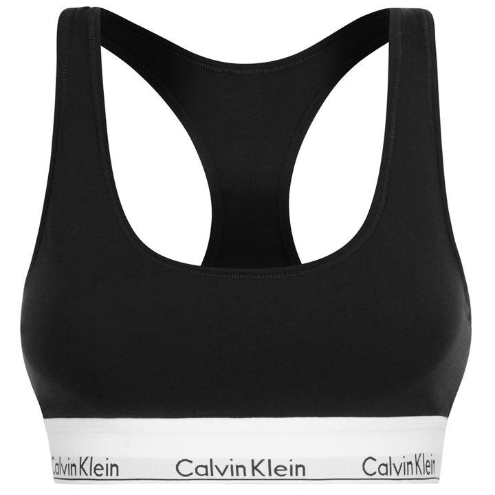 Calvin Klein Women's Black Modern Cotton Logo Bralette in Size 8, Sports Direct