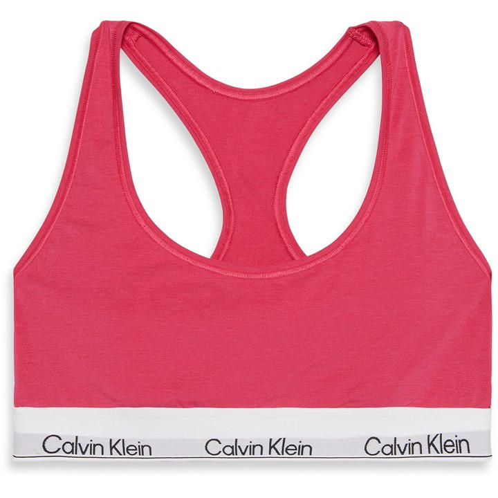 Calvin Klein Women's Pink Modern Cotton Logo Bralette in Size 8, Sports Direct