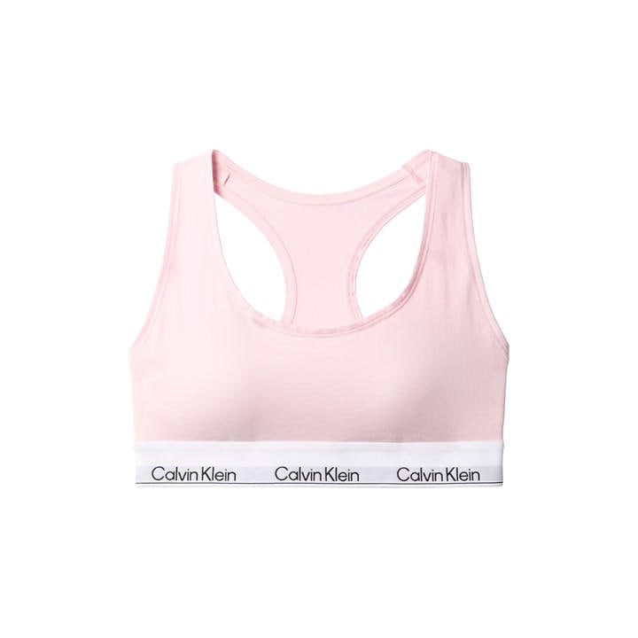 Calvin Klein Women's Pink Modern Cotton Logo Bralette in Size 8, Sports Direct