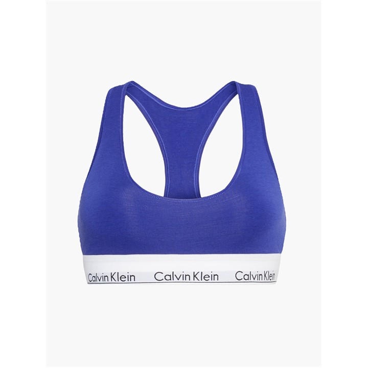 Calvin Klein Women's Blue Modern Cotton Logo Bralette Size 14