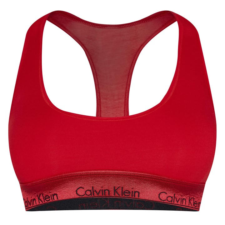 Calvin Klein Women's Red Modern Cotton Logo Bralette Size 14