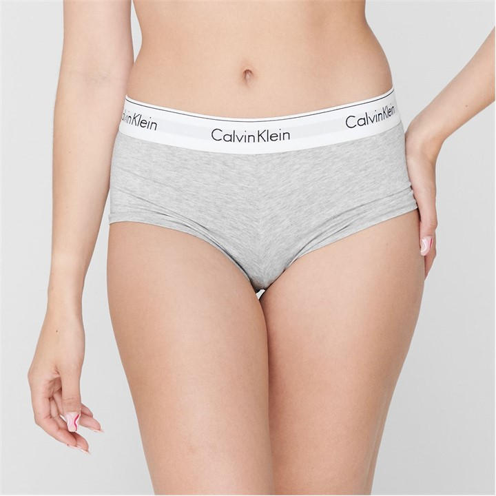 Calvin Klein Women's Grey Modern Cotton Boy Boy Shorts in Size M, Sports Direct