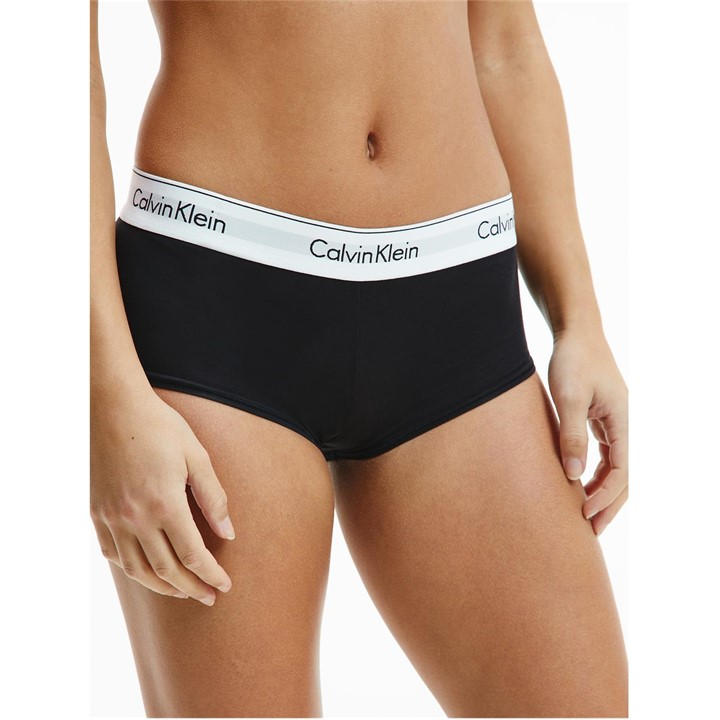 Calvin Klein Women's Black Modern Cotton Boy Boy Shorts in Size M, Sports Direct