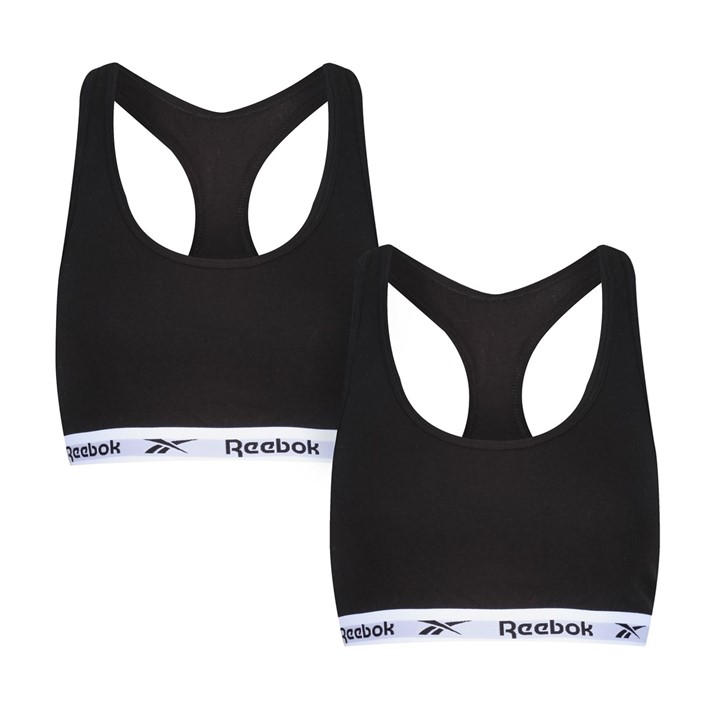 Reebok Women's Black 2 Pack Crop Top Frankie in Size 8, Sports Direct