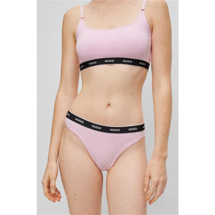 Hugo Women's Pink Regular Rise Thong in Size 16, Sports Direct