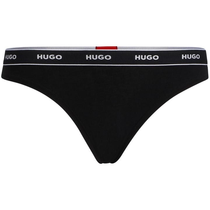 Hugo Women's Black Regular Rise Thong in Size 16, Sports Direct