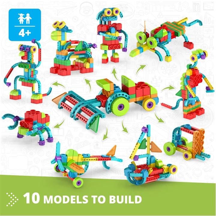 Engino  Kids  Qboidz Farm Tractor W 10 Models, Sports Direct