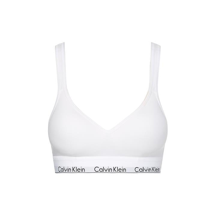 Calvin Klein Women's White Modern Cotton Bralette Lightly Lined in Size 8, Sports Direct