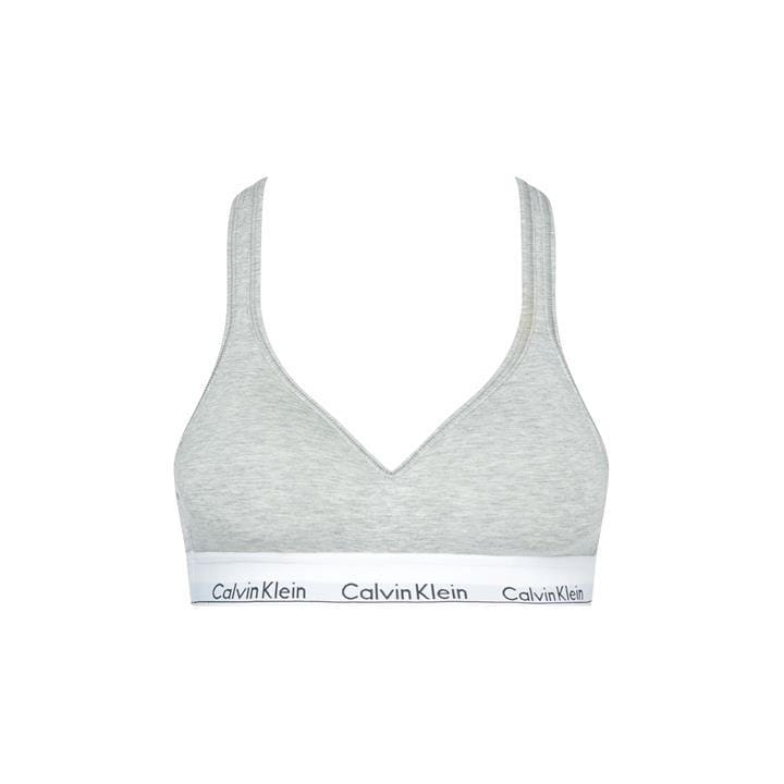 Calvin Klein Women's Grey Modern Cotton Bralette Lightly Lined in Size 14, Sports Direct