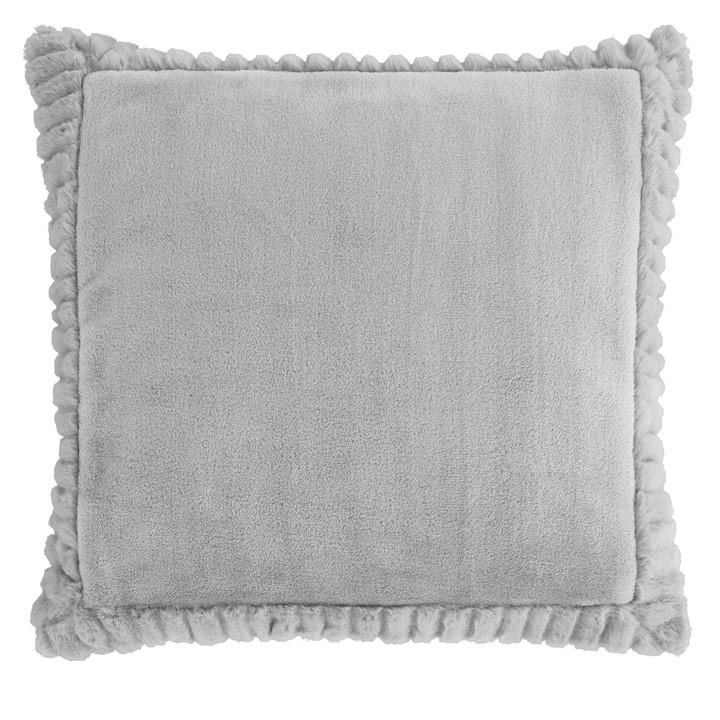Catherine Lansfield  Grey Velvet And Faux Fur Soft Touch Cushion, Sports Direct
