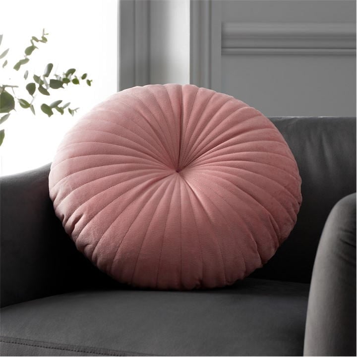 Catherine Lansfield  Pink Round Cushion Soft Touch Cushion, Sports Direct