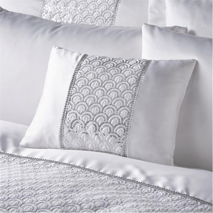 Catherine Lansfield  White Deco Sequin Cushion, Sports Direct