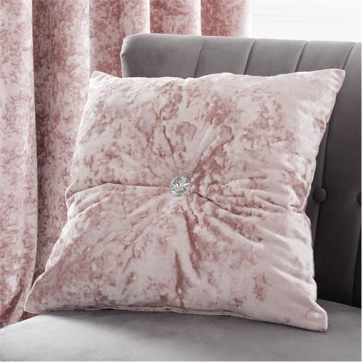 Catherine Lansfield  Pink Crushed Velvet Cushion in Size 45x45cm, Sports Direct