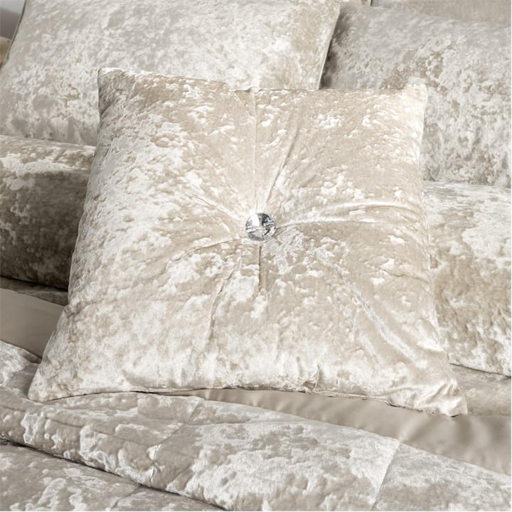 Catherine Lansfield  Beige Crushed Velvet Cushion in Size 45x45cm, Sports Direct