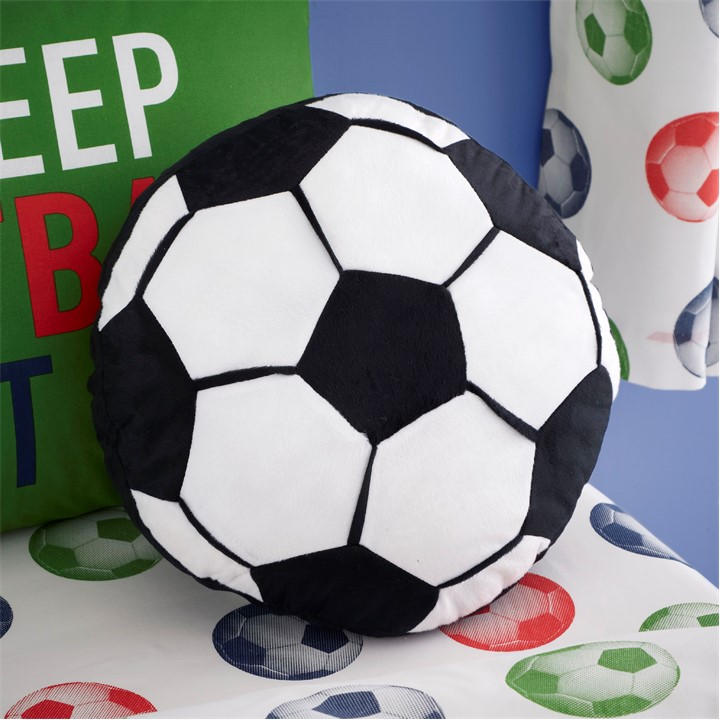 Catherine Lansfield  Kids Black Its A Goal 3D Shaped Cushion, Sports Direct