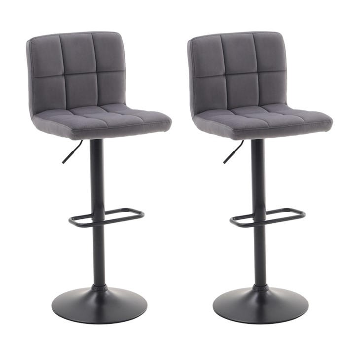 Kabinet Uk  Grey 2Pcs Velvet Upholstery Bar Stools, Sports Direct