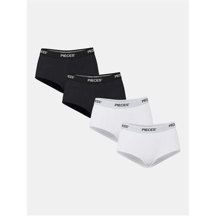 Pieces Women's Black Lg 4-Pack Hip Ld63 in Size 12, Sports Direct