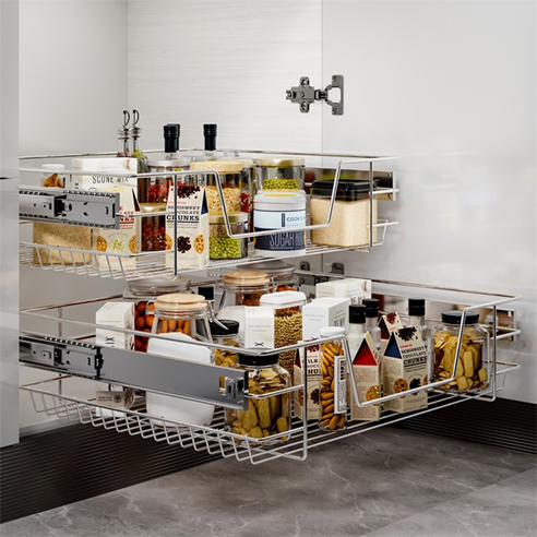 LIFE IDEAS - 2-Piece Metal Pull-Out Cabinet Basket Organizer