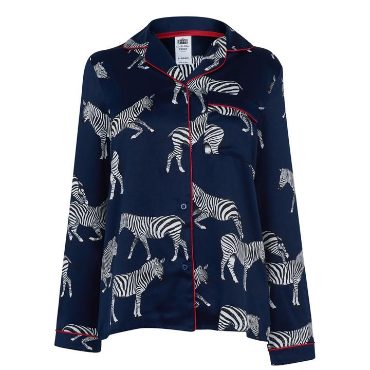 Chelsea Peers Women's Print Long Sleeve Pyjamas Set - Zebra Navy - 12 (M) - Image 2